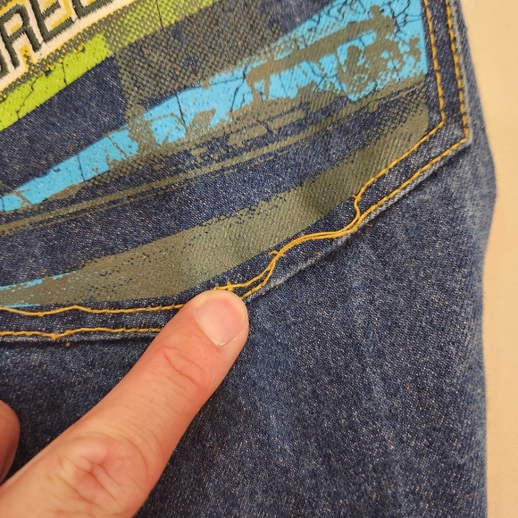 Gino Green Global Jeans Mens 34x31 Blue Vintage Embroidered JNCO Grunge 999 - Picture 14 of 15